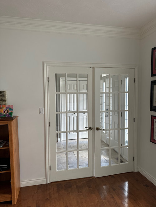 white trim looks yellow next to matching walls