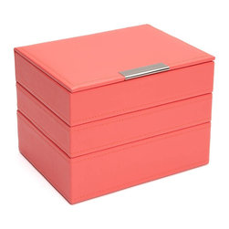 Mini Stackable Tray Set in Coral - Jewelry Boxes And Organizers