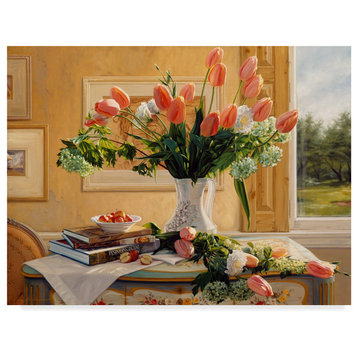 Robin Anderson 'French Tulips And Crab Apples' Canvas Art, 32"x24"
