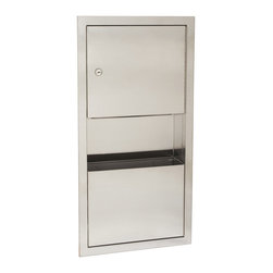 SCAL-169 Surfaced Mounted Combo Towel Dispenser/Waste Receptacle W/ Lock - Bathroom Accessories
