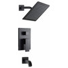 Wall Mount Stainless Steel Shower Kit In Black Color