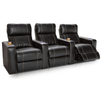Seatcraft Dynasty Home Theater Seating Leather Gel Power Recline, Row of 3