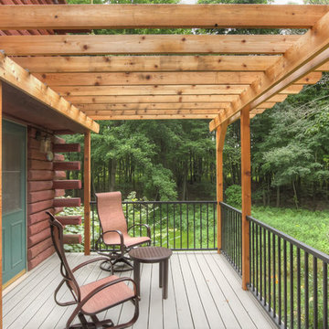 Log Cabin Deck with Pergola