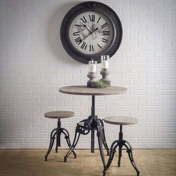 Emslie Wood Seat With Adjustable Black Metal Frame Counter Stool