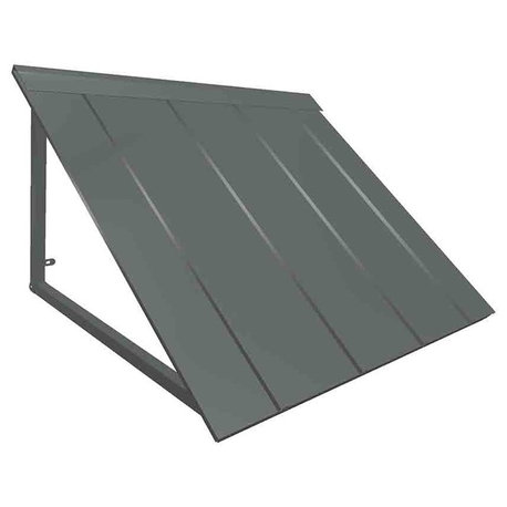 Awntech 8' Houstonian Standing Seam Metal Awning, Pewter