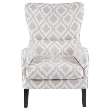 Moda Wingback Accent Chair in Grey/White, Belen Kox