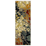 Mohawk Home - Mohawk New Wave Radiance Multi, 1'8"x5' - An abstract watercolor floral motif is artistically rendered in shades of blue and orange in the modern design of Mohawk Home's Radiance Area Rug in Blue and Orange. This silky soft style of this rug is available in runners, scatters, 5x8 area rugs, 8x10 area rugs, and other popular sizes, making it ideal for entryways, bedrooms, offices, kitchens, living rooms, kids spaces, dining areas and more. Flawlessly finished with advanced technology, this style features brilliant color clarity and richly defined details. The mid weight cut pile base is created with a premium synthetic yarn that provides proven stain resistance power and reliable resistance to daily wear and tear. Durable and designed to be kid and pet friendly, this area rug is suitable for high traffic areas. Keep your new rug and the flooring beneath looking their best with an essential all surface, earth conscious rug pad, crafted of 100% recycled fibers and certified Green Label Plus by The Carpet and Rug Institute!