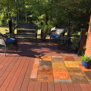 DIY beautiful concrete deck tile accent deck