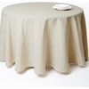 Classic Linen Blend Tablecloth, Natural, 132"x132" Round