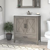 Bush Key West 32"W Engineered Wood Bathroom Vanity Cabinet in Driftwood Gray