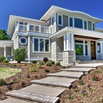 Transitional-Craftsman Custom Luxury Home Overlooking West Bay