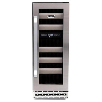17 Bottle Seamless Stainless Steel Door Dual Zone Built-In Wine Refrigerator
