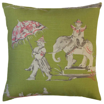 The Pillow Collection Green Schofield Throw Pillow, 22"