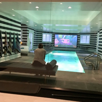 Residential Pool Theater w/ 4K Projector Screen