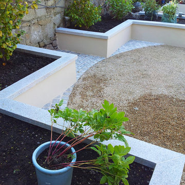 Period Garden Design featuring raised beds