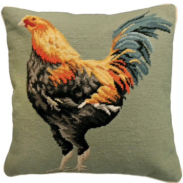 Pillow Throw FARM AND RANCH Old English Game 18x18 Multi-Color Wool