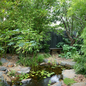 Blackburn Japanese-style garden, pond and waterfall