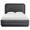 Briella Dark Gray Velvet Bed in Full