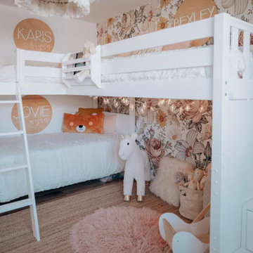 White Twin High Corner Loft Bunk Bed with Ladder and Staircase