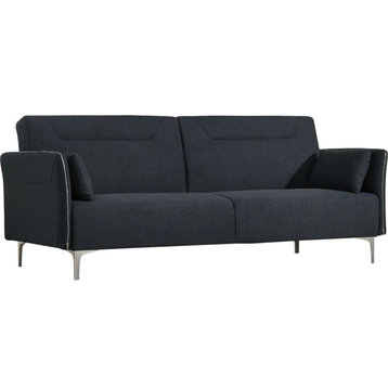 Travis Mid-Century Dark Gray Fabric Sofa Bed