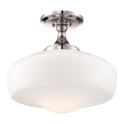 Polished Nickel Finish 1 Light Semi Flush Mount by Minka Lavery Pearl Bath - Lighting
