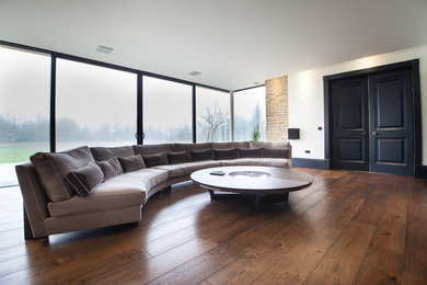 French Oak engineered flooring, character grade with Burnished Oak oil finish.
