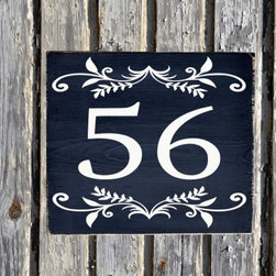 Address Plaques, House Numbers, Handpainted Wood - House Numbers