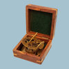 Small Brass Sundial/Magnetic Compass With Hardwood Case