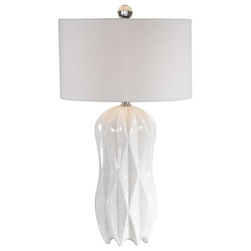 Uttermost Malena Glossy White Table Lamp 26204