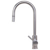 AB2028-BSS Solid Brushed Stainless Steel Single Hole Pull Down Kitchen Faucet
