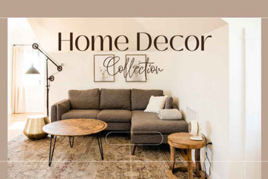 Living room - cottage living room idea in Other