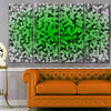 Random Elevated Green Hexagons, Abstract Wall Art Canvas, 48"x28", 4 Panels