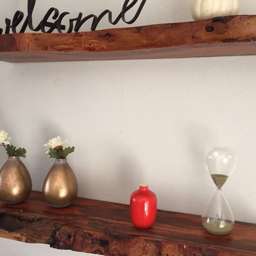 Live edge mahogany shelving project