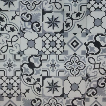 Kitchen Floor in Brooklyn NY. patchwork tile.