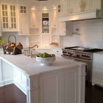 Ridgefield Cabico Beaded Inset Recessed White Kitchen
