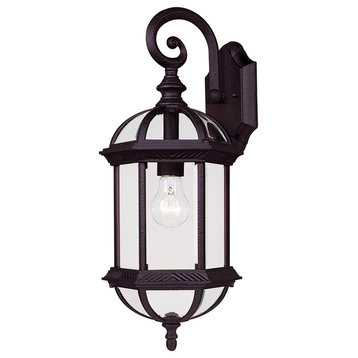 Kensington 1-Light Outdoor Wall Lantern in Textured Black (5-0630-BK)