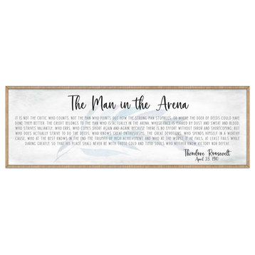 The Man in the Arena Inspirational Sign Wooden Home Decor