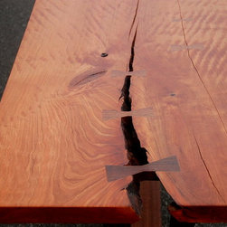 Live Edge Cherry Desk with Curvy Legs - Desks And Hutches