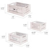 Addie Joy Grateful Home Decorative Wood Storage Crate Set of 3 - White