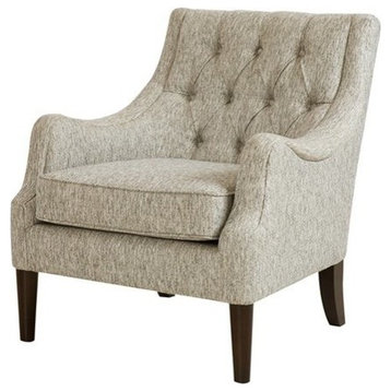 Madison Park Qwen Button Tufted Chair, Gray