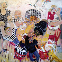 Joyce Garner "fist bump" 46 x 48" oil - Paintings