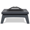 Bowery Hill Contemporary Wood Burning Fire Pit in Gray