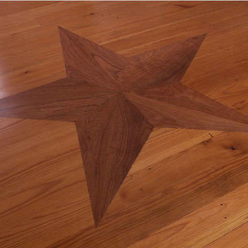 TX Star Inlayed Into Antique Pine Floor