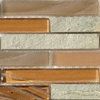 Brown Glossy and Frosted Glass Slate Tile, Hillcrest Tan