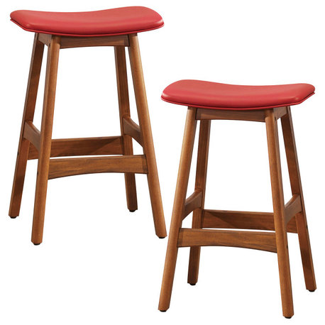 Shapel Counter Height Stool, Set of 2, Red