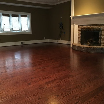 Wood Floors- 4 inch red oak , red mahogany stain