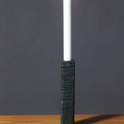 Shou Sugi Ban Candle Stick - Decorative Objects And Figurines