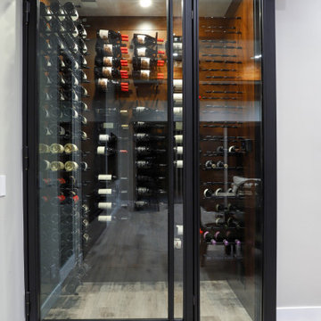 Solana Beach Del Mar San Diego Custom Wine Room Glass Enclosed Wine Cellar Metal