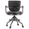 Foster Swivel Desk Chair Onyx Black Leather