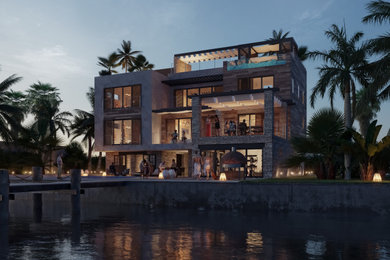Inspiration for an expansive modern exterior in Tampa.